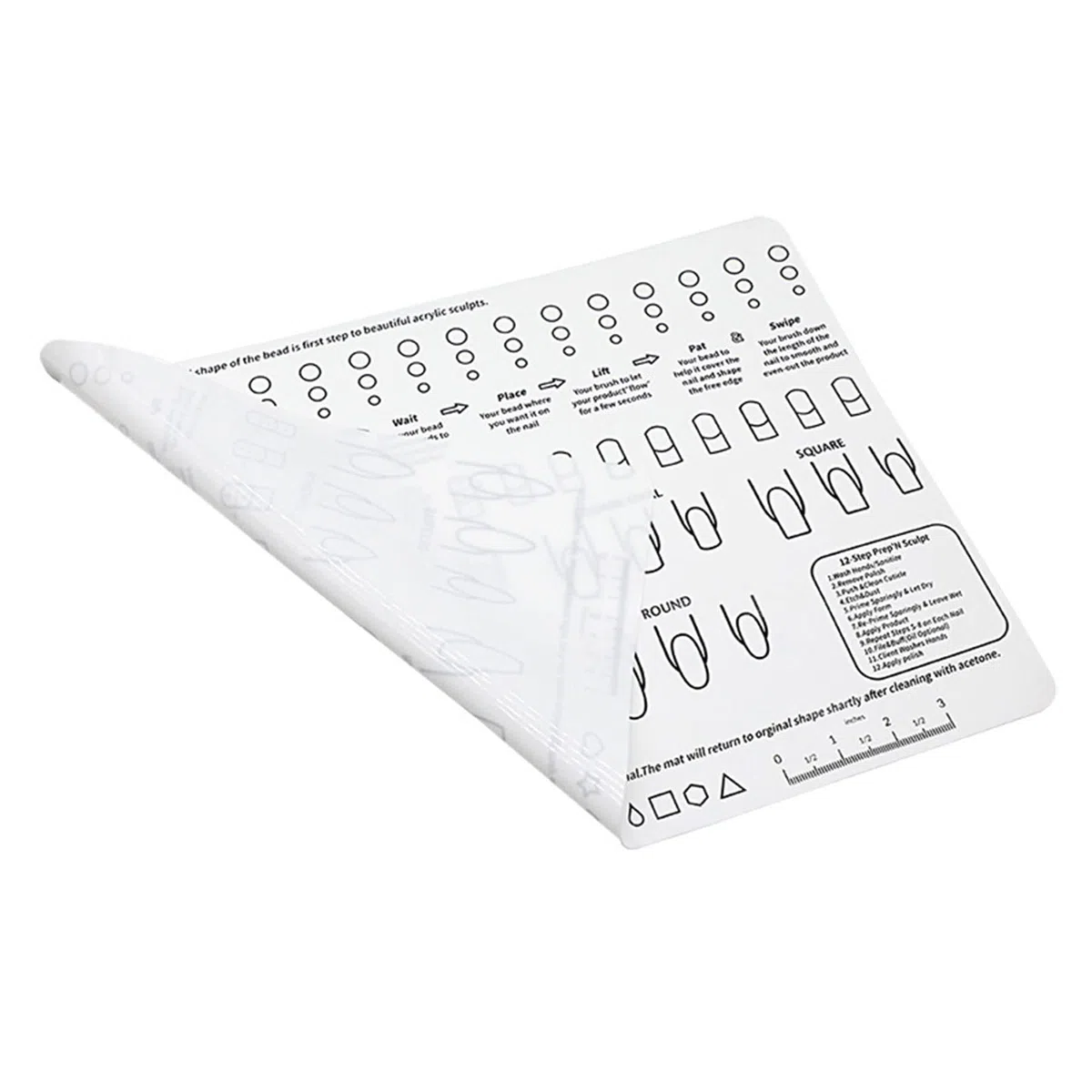 1pz Tappetino in Acrilico per Allenamento per Unghie, Tappetino per Manicure, Pieghevole, Lavabile, per Tavolo, per la Pratica dell'applicazione di Strumenti per Manicure (U72-1)