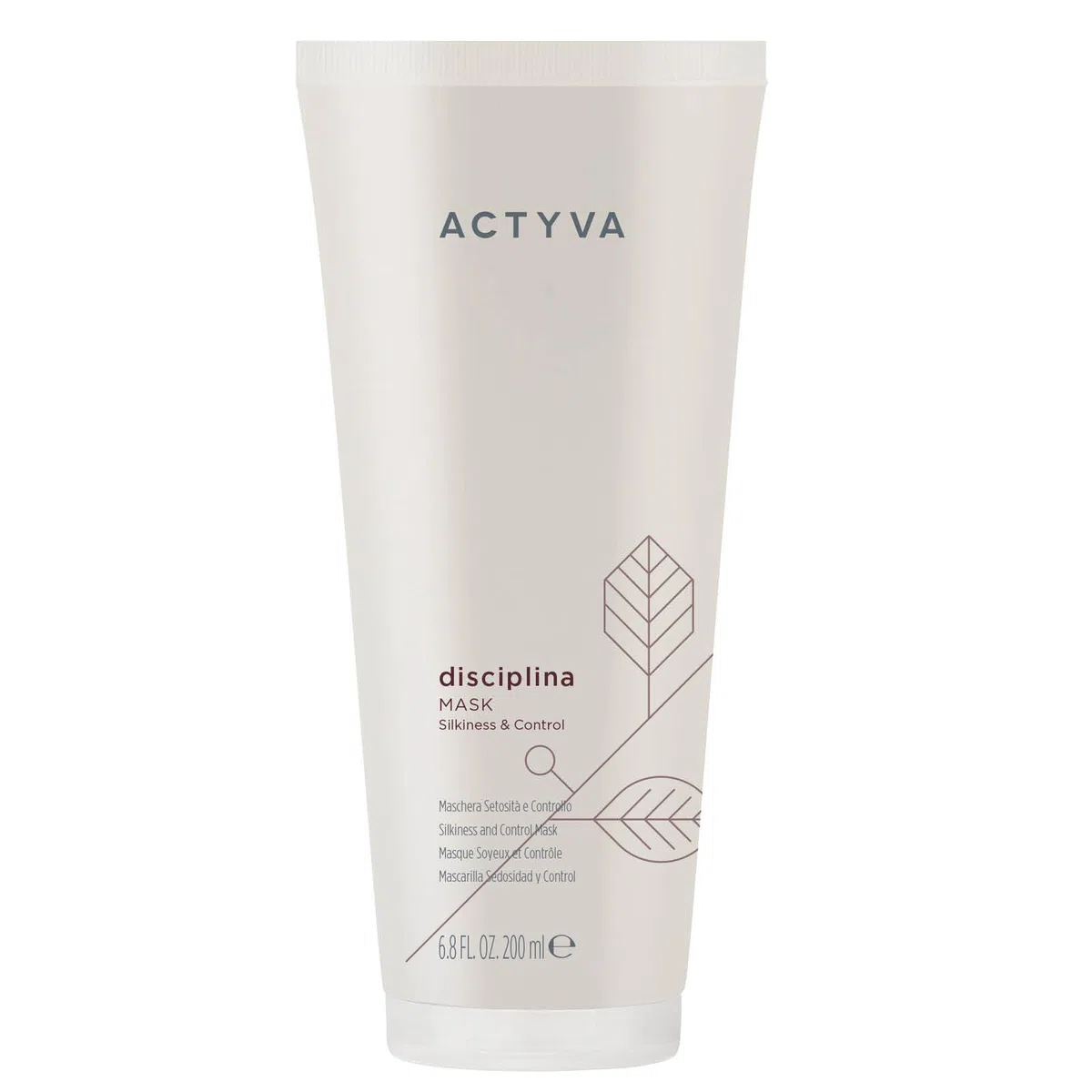 Actyva - Disciplina Mask, Maschera Nutriente e Disciplinante per Capelli Crespi, con Acido Ialuronico e Olio di Mandorle - 200 ml