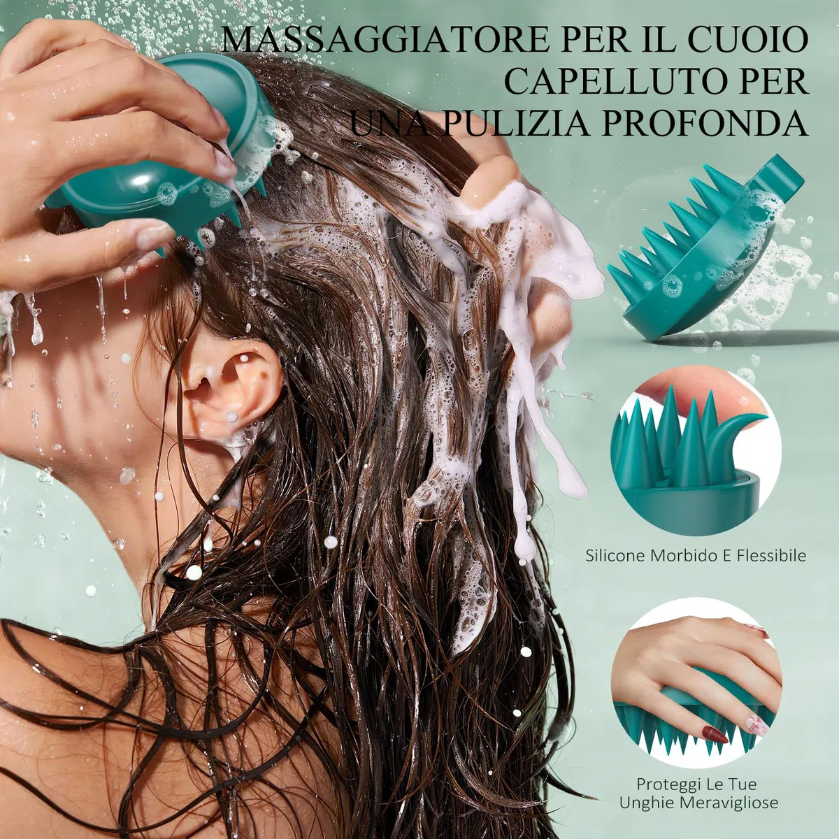 Scrub del cuoio capelluto, shampoo scrub del cuoio capelluto al rosmarino, trattamento 2 in 1 del cuoio capelluto con olio di menta, trattamento per capelli per chiarire e rimuovere i depositi con
