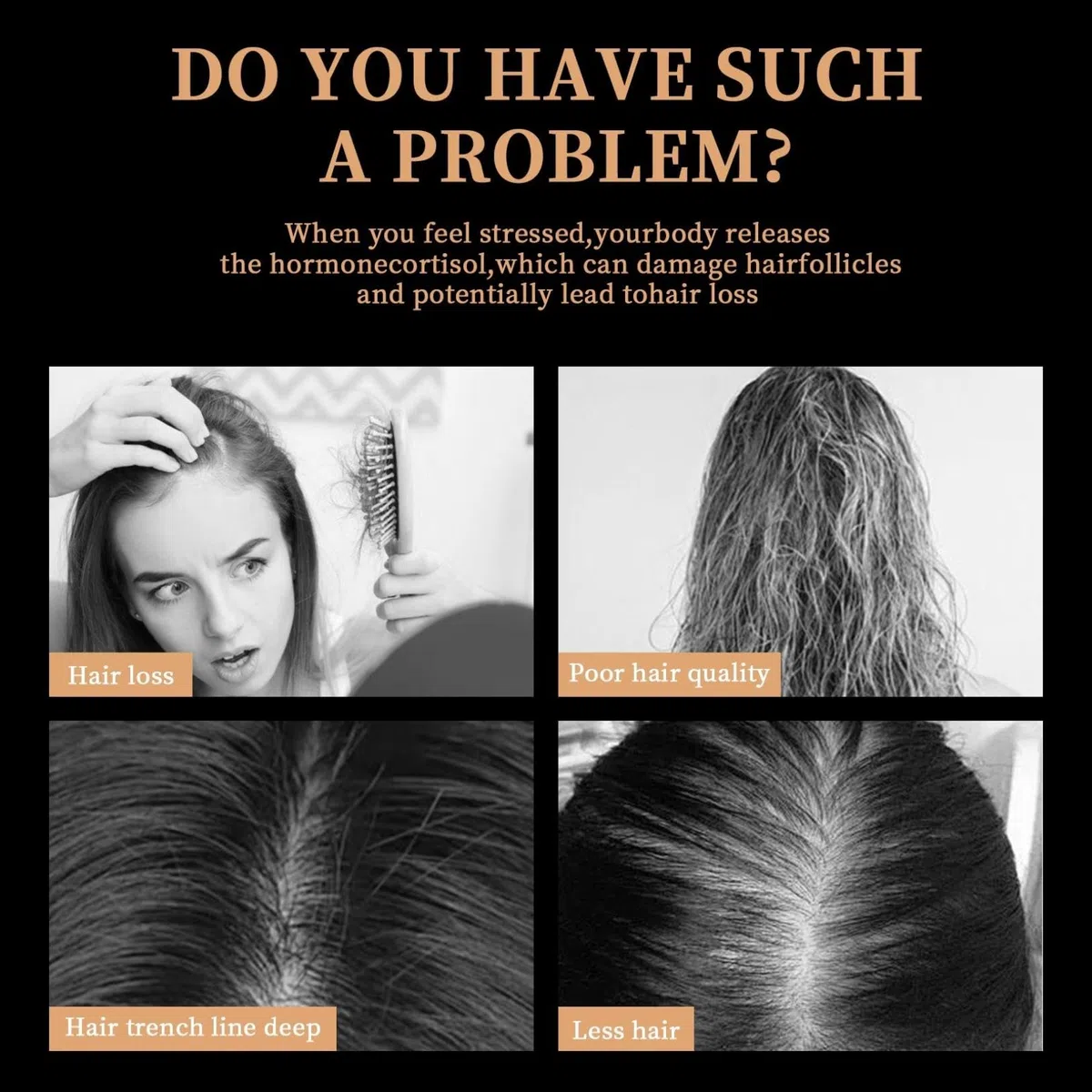 Hair Growing Shampoo, Shampoo Natural Hair Regrowth per uomo e donna, shampoo attivo per capelli Smooth Strong Repair Conditioning Shampoo (3 pezzi)