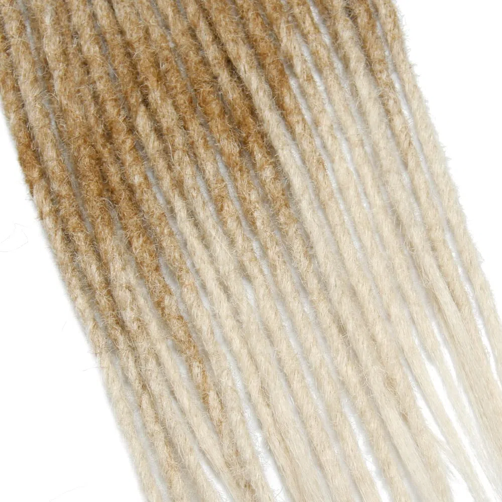 Estensioni di Dreadlock Sintetici Sottili 0,6cm Capelli Intrecciati All'Uncinetto Morbidi Dreadlocks A Punta Singola Stile Hippie Reggae Hip-Hop (20INCH-Double Ended, MT27-613#)