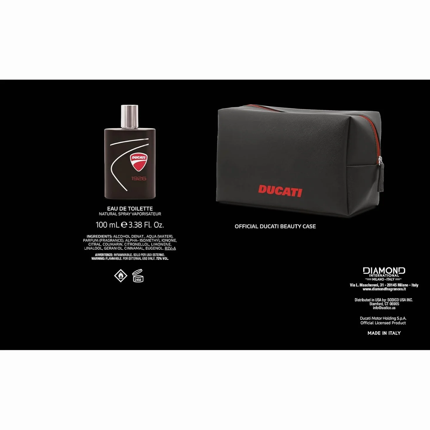 Diamond DUCATI | Confezione Regalo Uomo, Profumo 100 ml & Beauty Case