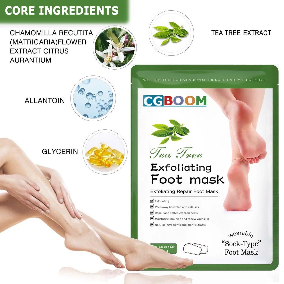 Maschera Piedi Esfoliante | Trattamento Calli e Duroni | Cura e Scrub Piedi | Peeling Piedi Forte | Pulizia Talloni Screpolati | Foot Peel Mask Calzini Pedicure Peel Off | Pesca 5 Paia
