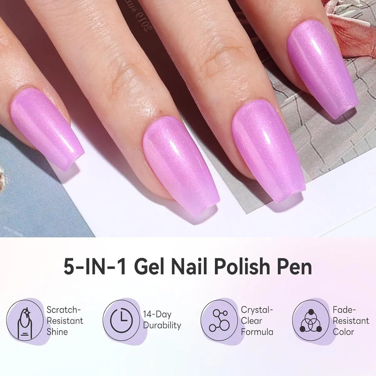 Penna per unghie, polarizzata, a base d'acqua, lucida, senza lampada, per fai da te, manicure, disegno, asciugatura rapida, accessorio di bellezza alla