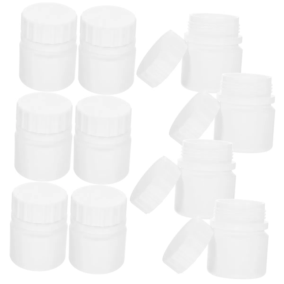 Anneome 12 Bottiglie Ricaricabili per Medicinali da 30Ml in Hdpe con Tappo a Vite Bianco Riutilizzabili per Contenitore Viaggio e Organizzatore Compatto