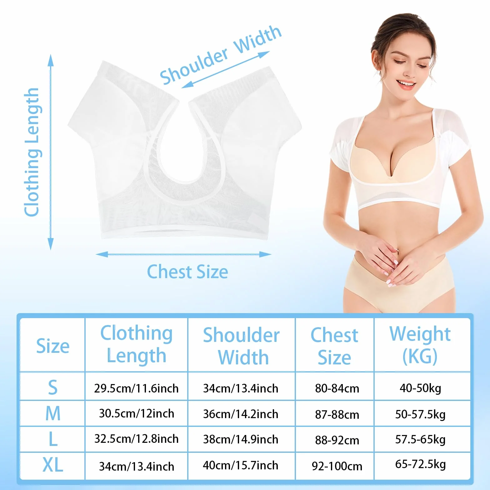 3 Pezzi Ascella Scudo Ascella Pads, Gilet Ascella Protezione Sudore Tamponi Sudore Cuscinetti per Ascelle Tamponi Antitraspirante Riutilizzabili, Protezioni sotto Le Ascelle per Donna (L)