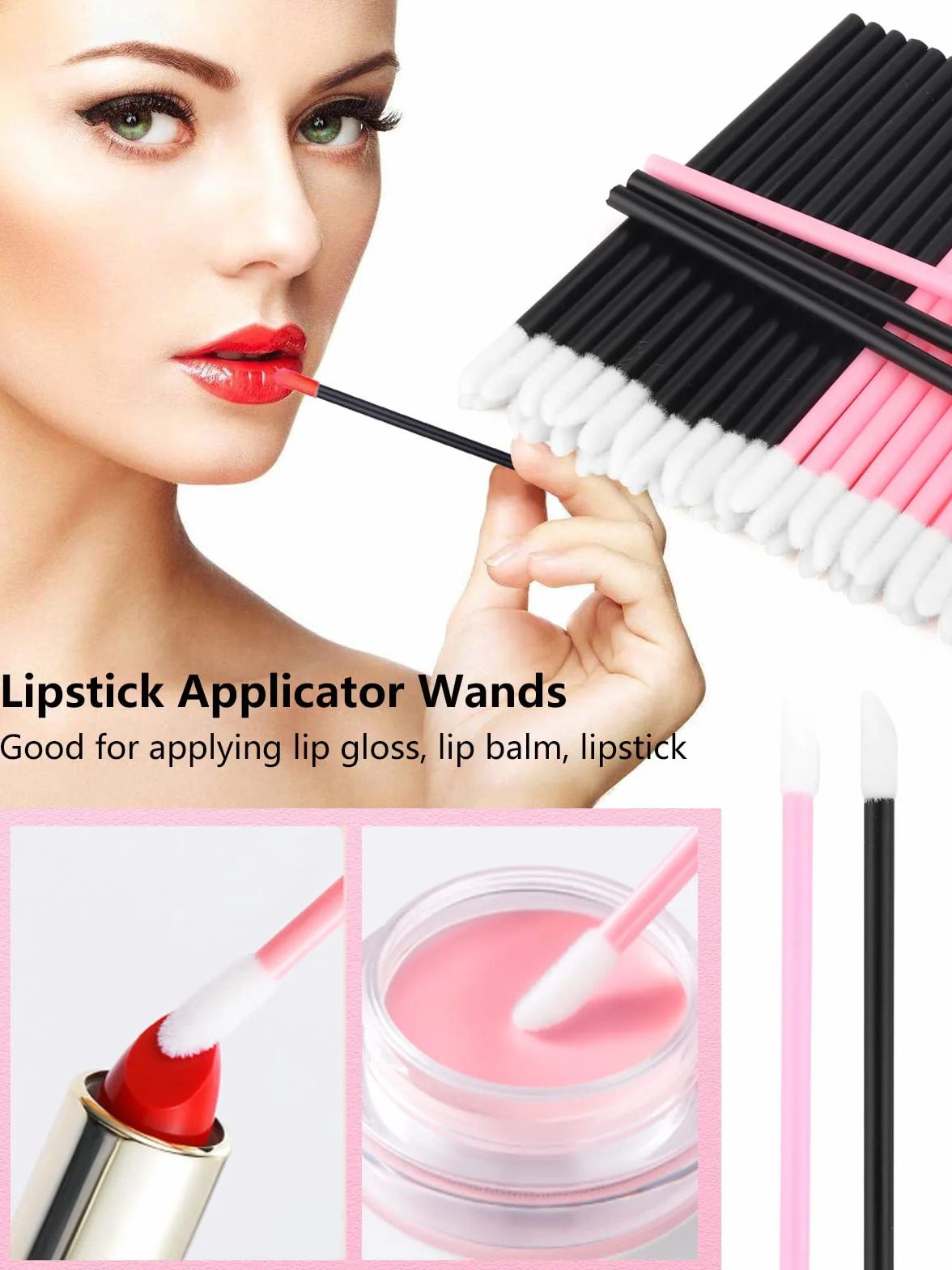 LIONVISON Applicatori di Trucco Usa e Getta, Palette di Miscelazione Trucco con Spatola e 262 PCS Pennello, Bacchette Mascara Lip Eyeliner Spazzole Capelli Clip