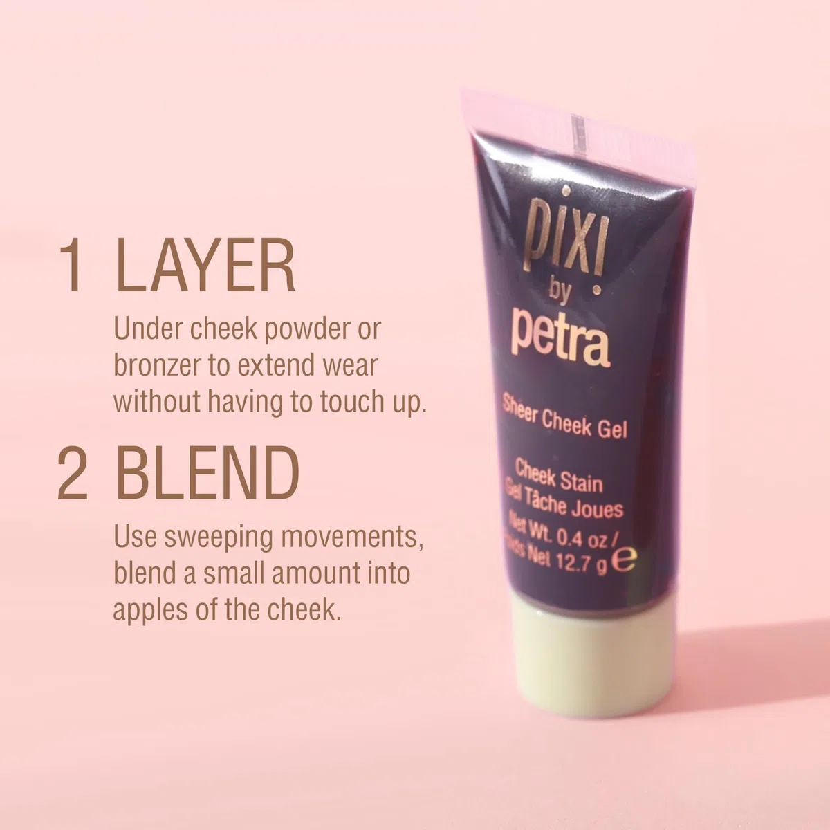 Pixi Beauty Sheer Cheek Gel | Colore: Flushed | Blush in Gel Naturale Effetto Traslucido | Formula Idratante Senza Olio e Senza Profumo | 0,4 oz / 12,7 g