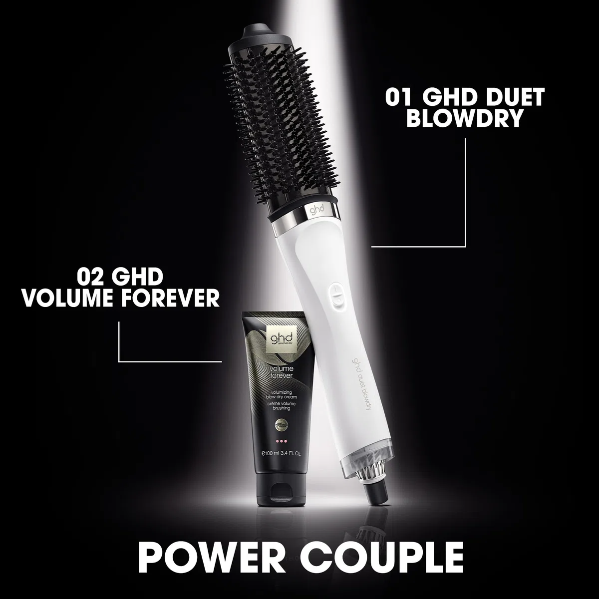 ghd Duet Hair Dryer Brush, Wet to Hair Dryer, No Heat Damage, 3 Times More Volume, 24 Hours Long Lasting Results, Frizz Free Drying, 50% More Shine, Color