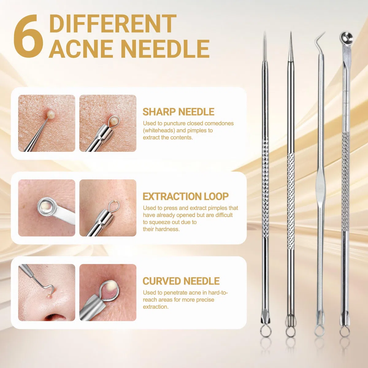 UCAMP Aspiratore Punti Neri, Professionale Elettrico Comedone con 5 Modalità 6 Testine Applicazione di Calore, Pulizia Viso Tramite Rimozione Pori, per Tutti i Tipi Pelle(con Estrattore di Acne Kit)