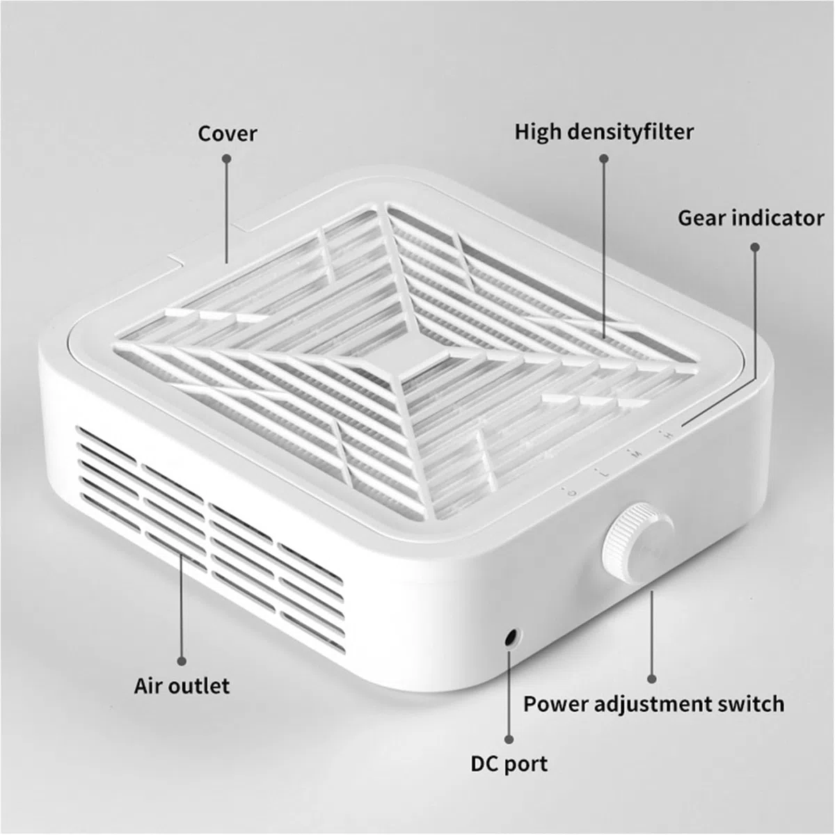 Aspiratore di Polvere per Trapano per Unghie Filtro Lavabile Aspirazione a Basso Rumore Strumenti per Salone di Manicure Silenzioso Senza spazzole Rimozione Potente 120W per con Rimovibile