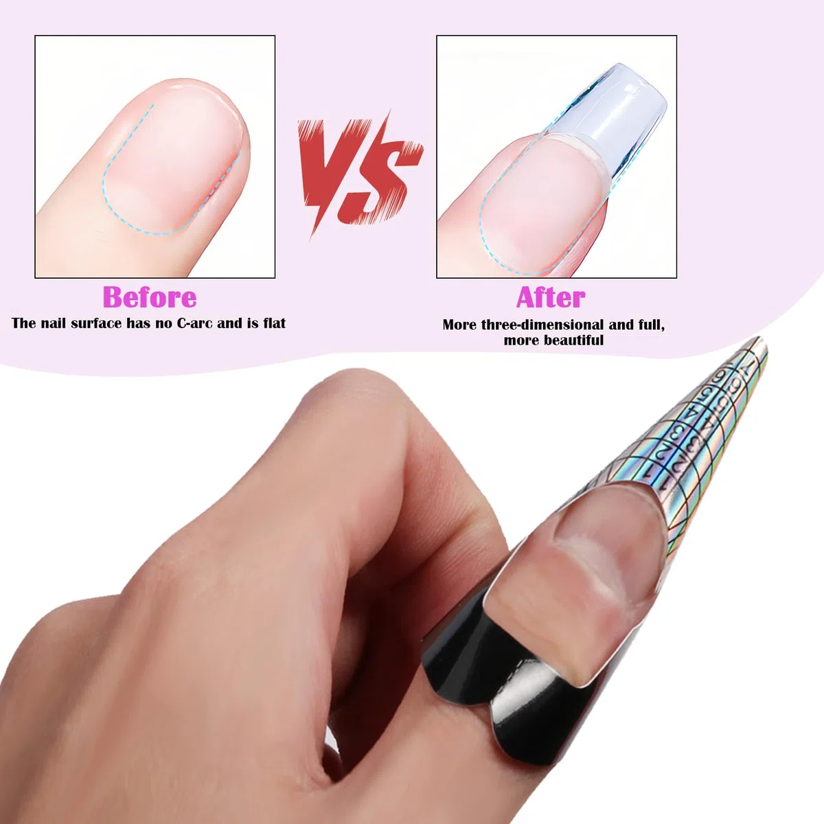 300 Pz Cartina per Unghia gel Nails Art, Rotolo Extension Model per UV, Autoadesivo Sagome per Unghie Gel Ricostruzione