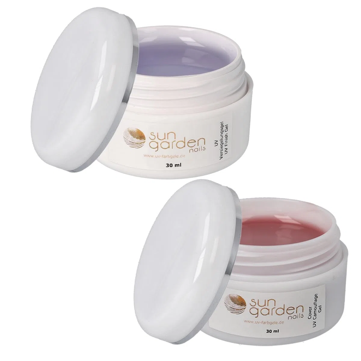Sun Garden Nails Gel Sigillante UV 30 ml + Gel Cover UV 30 ml - Set di 2 Pezzi per Unghie