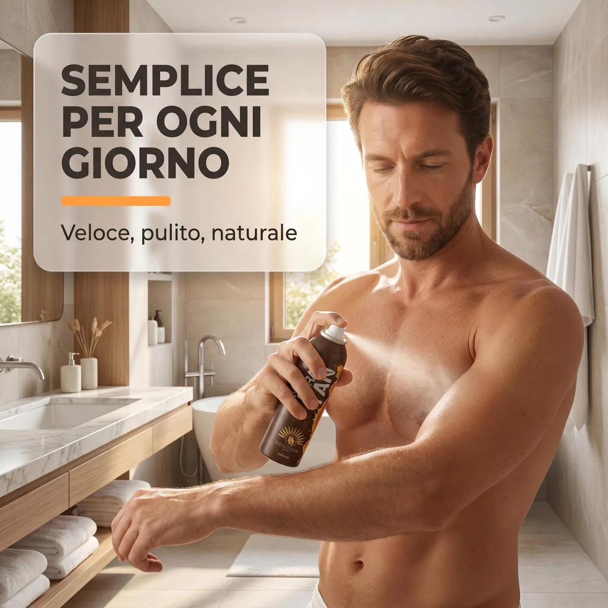 Da'Dude Da Spray Tan – Autoabbronzante Viso e Corpo, Abbronzatura Naturale, Spray a Rapida Asciugatura, Non Macchia, 200 ml