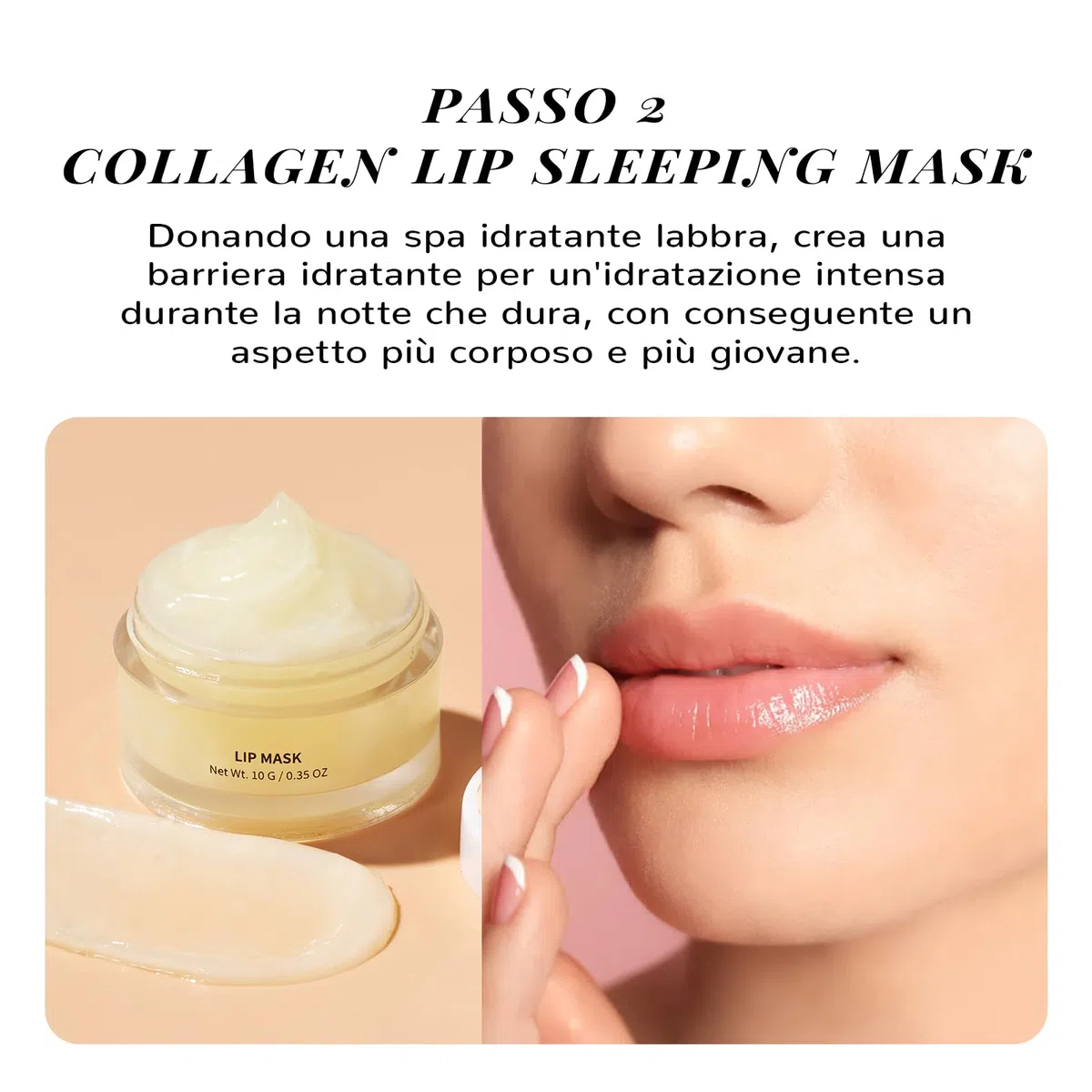 ANAiRUi Set di Maschere e Scrub per Le Labbra, Maschera per Labbra Addormentate Alla Vaniglia & Collagene, Scrub Esfoliante