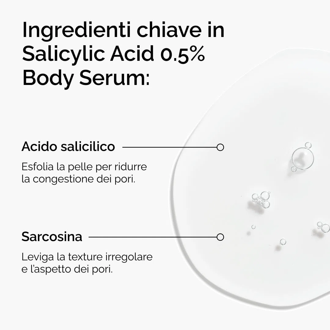The Ordinary Salicylic Acid 0.5% Body Serum, Siero corpo Acido Salicilico, Trattamento esfoliante per pelle soggetta a imperfezioni, 240ml