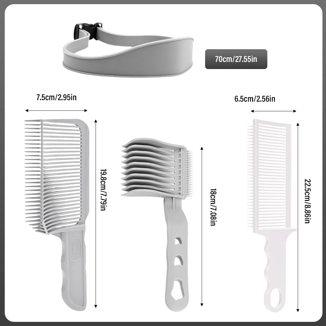 4 Pezzi Sfumatura Capelli Uomo Set, Capelli Uomo Set, Guida per Taglio Capelli in Silicone, Pettine di Posizionamento Curvo, Spazzole per Tinture per Capelli, Tagliare e Tagliare i Capelli Fai da Te