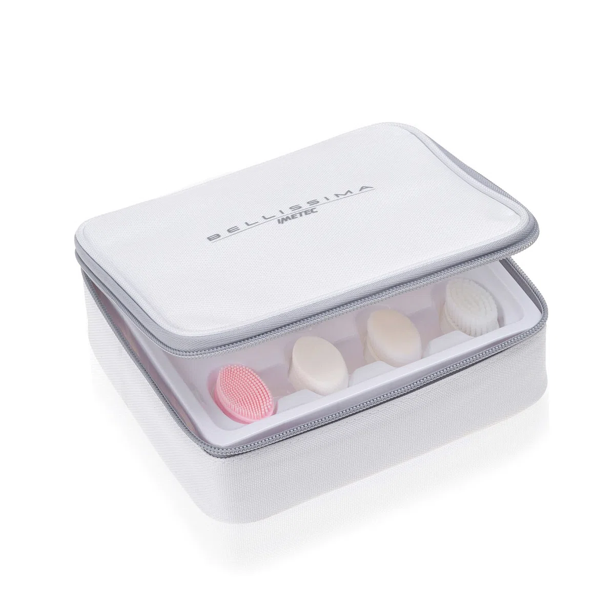 BELLISSIMA Imetec Face Cleansing Pure&Light Spazzola per la Pulizia del Viso, 4 Diverse Testine Trattamenti Personalizzati, Uso Anche Sotto Doccia una Pelle Liscia e Levigata