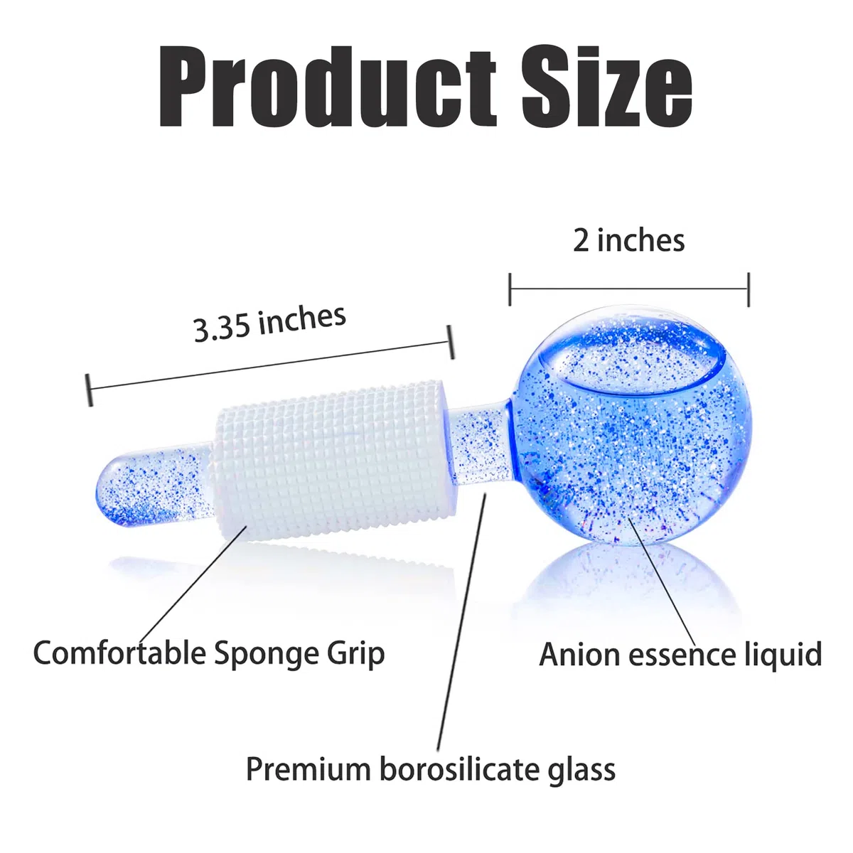 2Pcs Facial Ice Globes, Massaggio Ice Cool Roller Ball, Ice Roller Ball, Massage Ice Ball Skin Care Tool, Riducono il Gonfiore e Le Occhiaie (Confezionati in coppia, Blu)