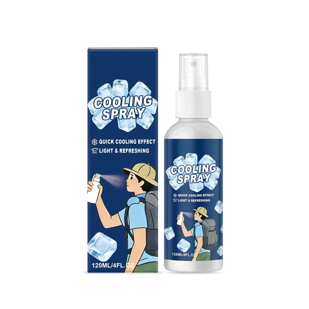 Spray Rinfrescante,Spray Nebulizzante Rinfrescante,Cool Care Sprays Sprays Idratante Ghiaccio,Rinfrescantes per Tutto il Corpo,per Esterni Viaggi Quotidiani Escursioni Campeggio Yoga Corsa,120ml