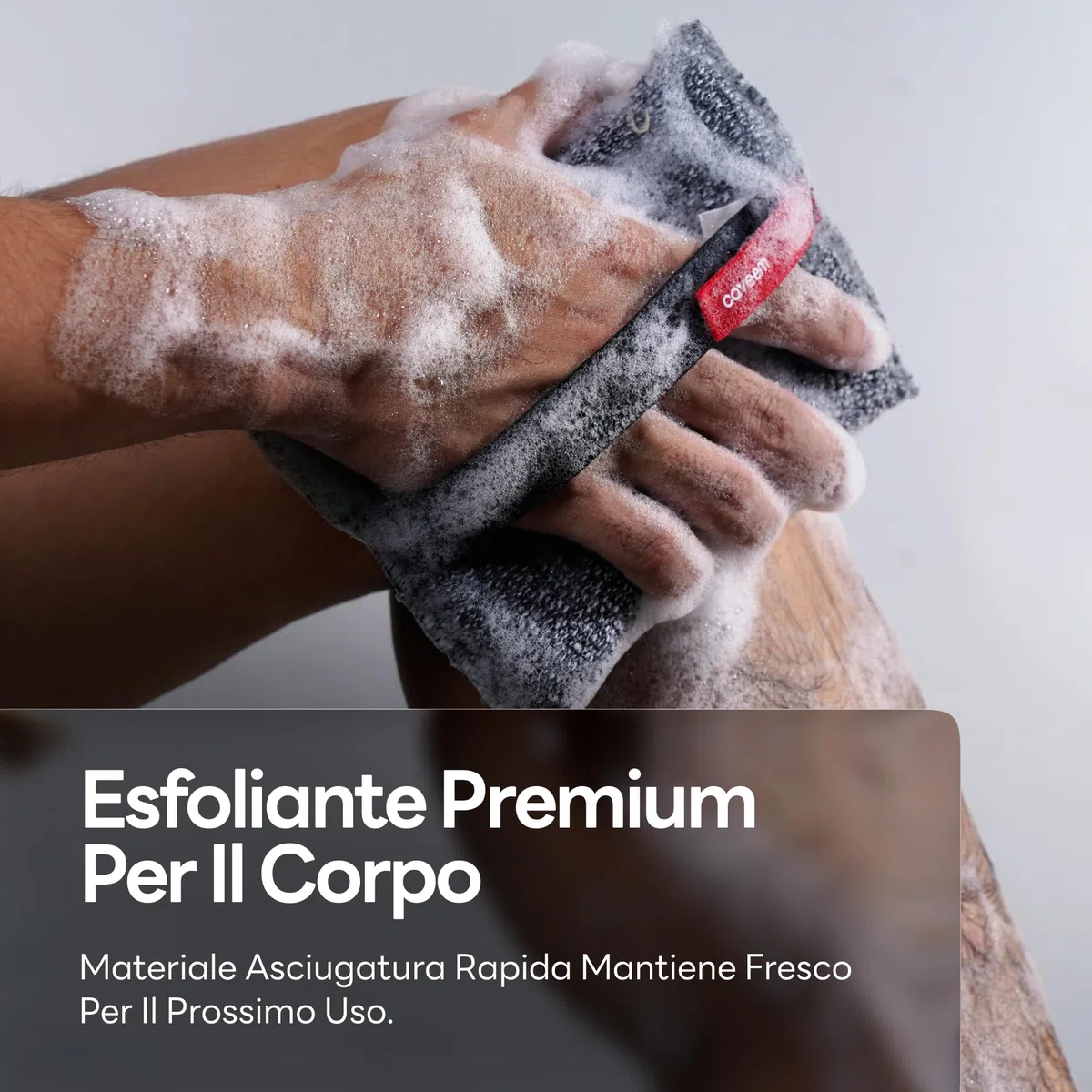 CAVEEM Scrubber Esfoliante Per Il Corpo, Grande Esfoliante Per Il Corpo A Doppia Consistenza Per Rimuovere La Pelle Morta, Spugna Quadrata Leggera, Morbida E Ruvida Per La Doccia, 2pcs
