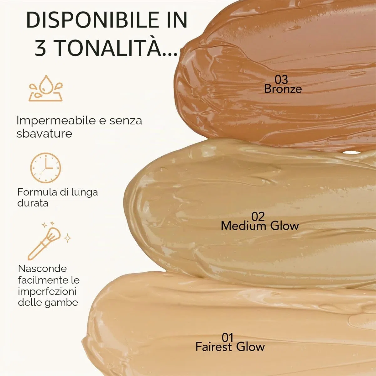 Baorder Trucco impermeabile per gambe e corpo, copertura del tatuaggio e delle cicatrici, fondotinta a lunga durata