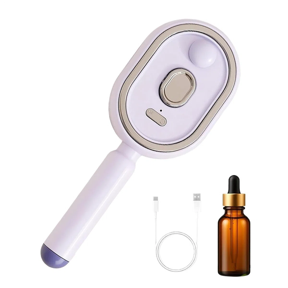 Spazzola elettrica a vapore, spazzola per capelli 3 in 1, con funzione spray, olio e misurino e pettine a vapore, piastra ricaricabile per capelli ricci, spessi, lisci e ondulati
