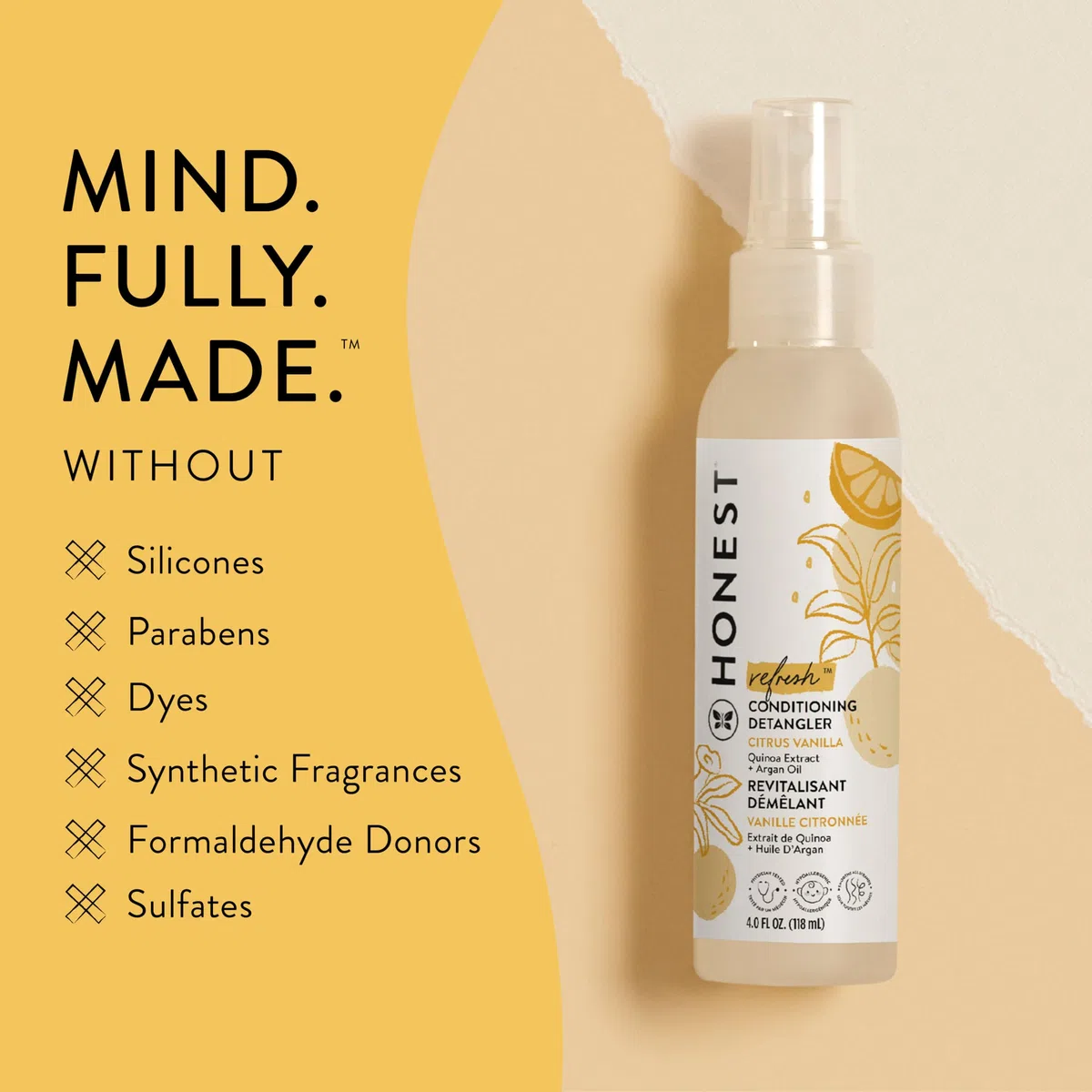 The Honest Company Honest Conditioning Detangler - Sweet Orange Vanilla - 4 oz - Gluten Free - Great for All Hair Types by The Honest Company