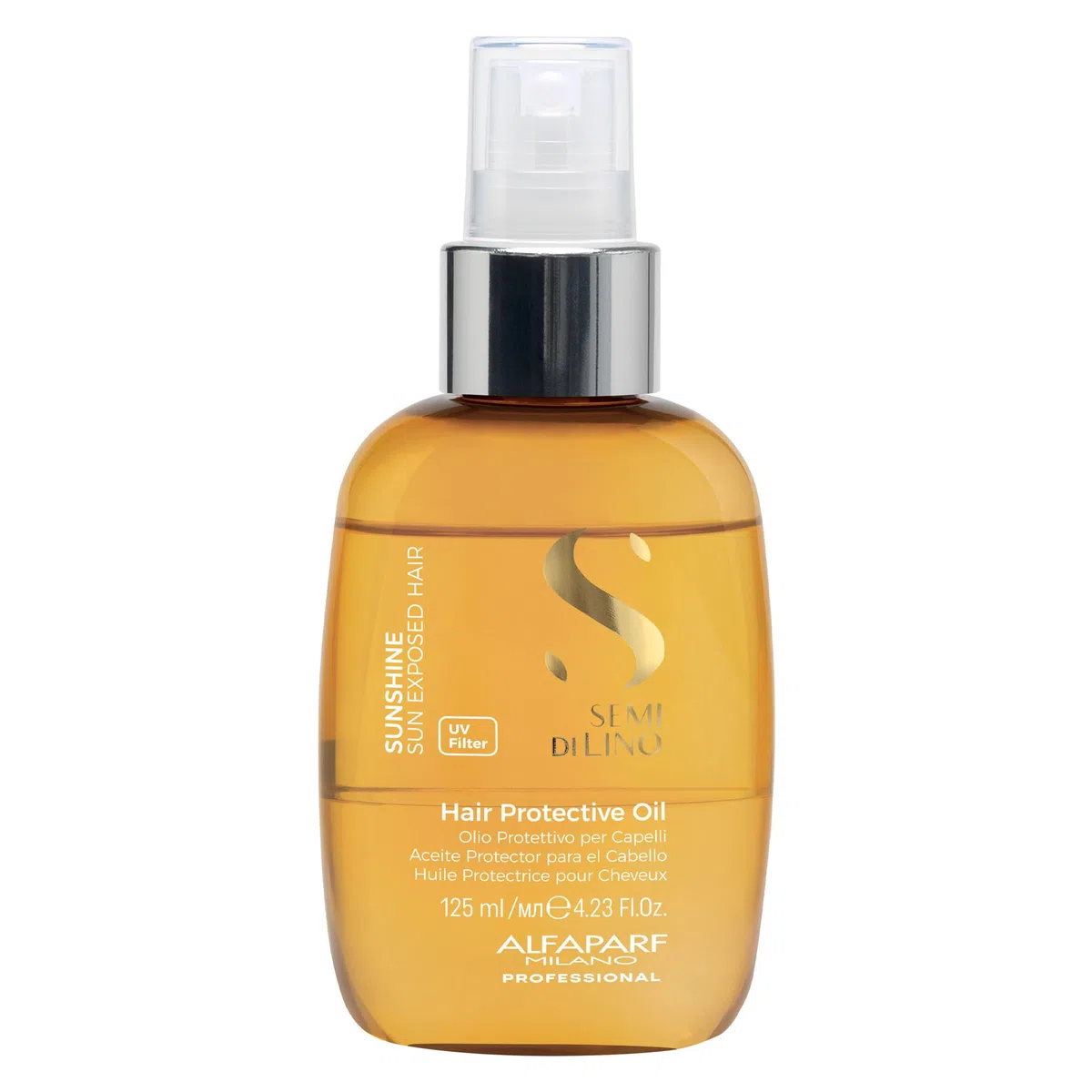 Alfaparf Milano| Semi di Lino Sunshine|Hair Protective Oil - Olio spray bifasico con filtri UV per capelli esposti al sole, 125ml