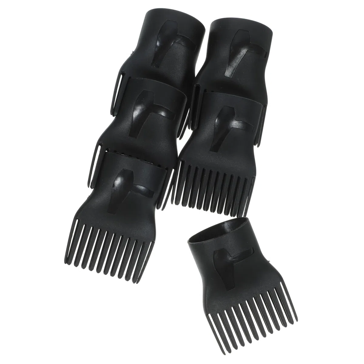 Housoutil Diffusore per Chioma Nero in Plastico 10 Pezzi, Pettine per Asciugacapelli Leggero e Resistente, Rapida Asciugatura e Eliminazione dei Ricci per Styling Professionale