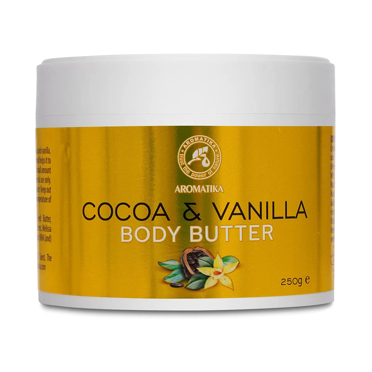 Cocoa & Vanilla Butter 250g - Burro per Corpo al Cacao & Vaniglia - Crema Idratante Naturale per il Corpo - Trattamenti Multiuso - Burro per Massaggi - Crema Mani e Corpo a Base di Burro di Cacao