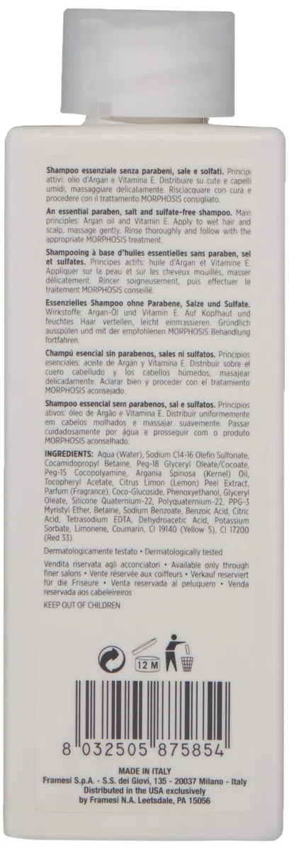 Framesi Morphosis SublãMis Oil Shampoo, per una routine capelli curata