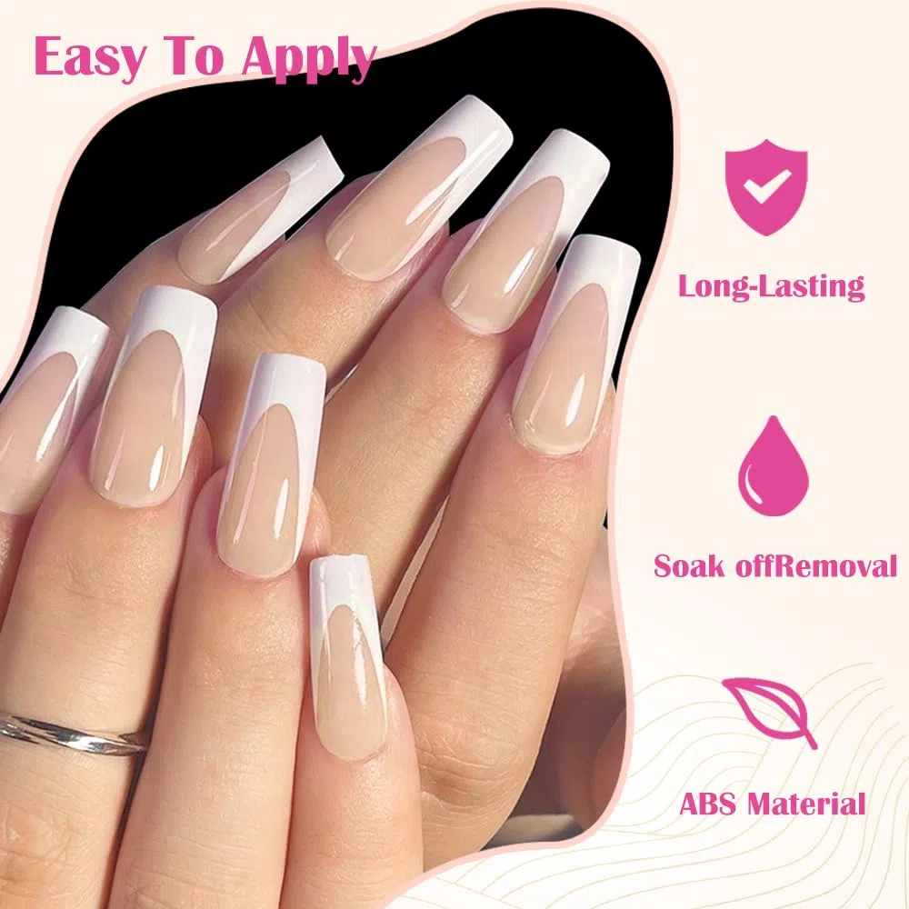 144 PCS Unghie Finte Mani e Piedi Rettangolare Corto Press on Nails Copertura Totale Morbido e Liscio per Donne e Ragazze