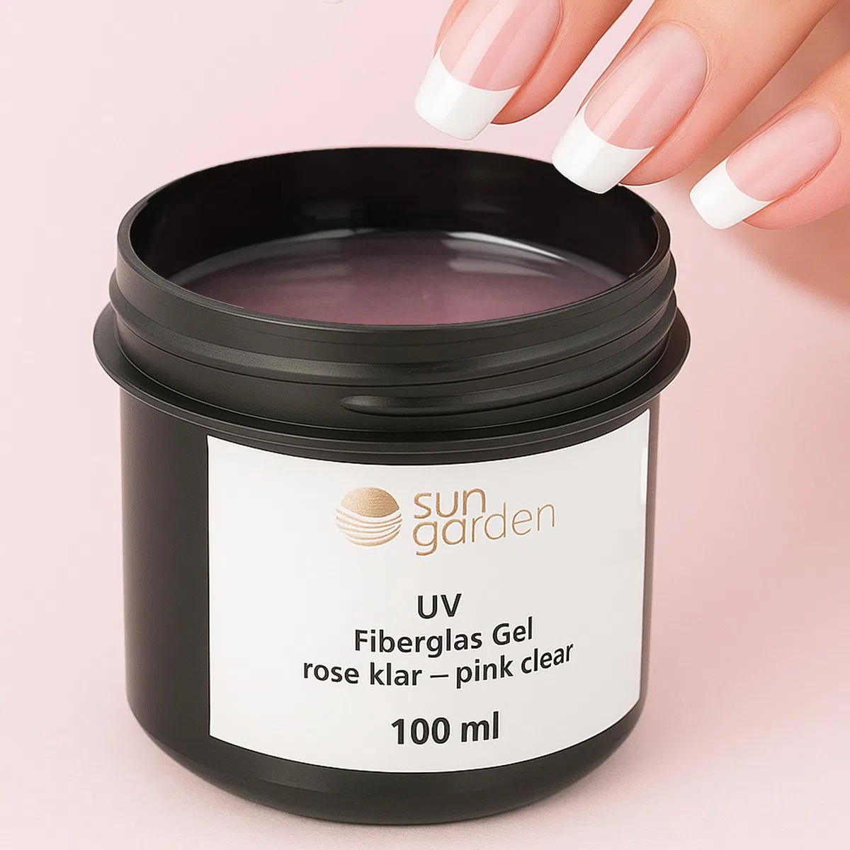 Sun Garden Nails Gel in Fibra di Vetro Rosa Trasparente, 100 ml, Gel Strutturante UV per Unghie
