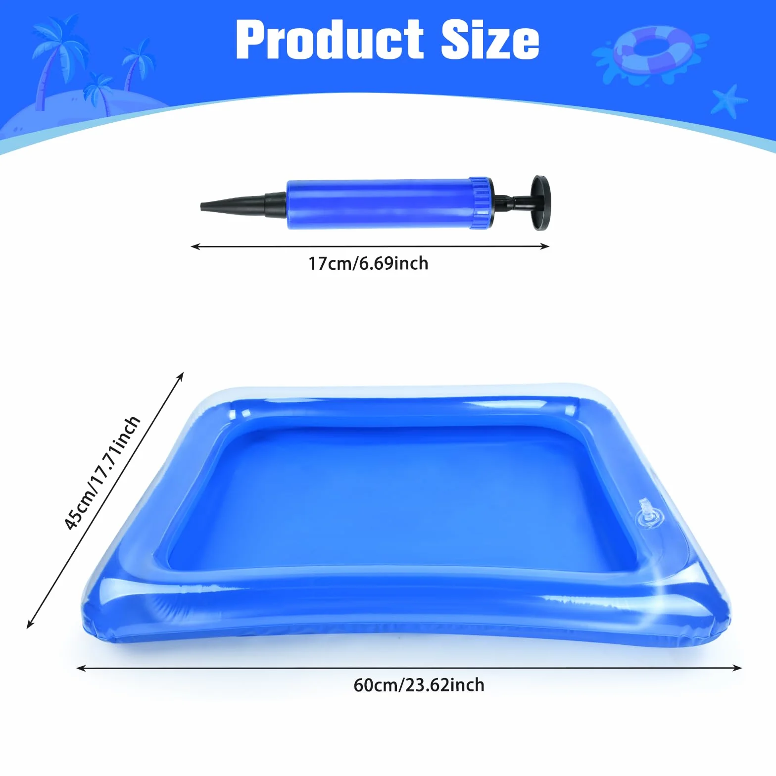 Pediluvio e Piscina Gonfiabile, Bacino per Pediluvio 60 x 45 CM, con Pompa per Scale di Ingresso, Spa, Accessori per Piscine Fuori Terra