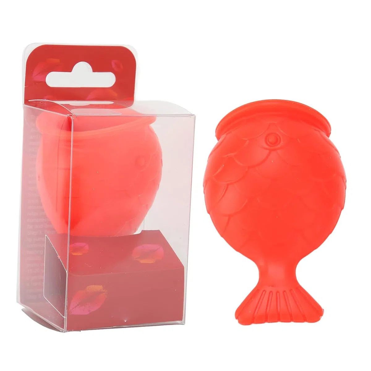 Dispositivo Enhancer Del Labbro, Lip Plumper Device, Lip Sucker Plumper, Filler Per Labbra in Silicone Per Pesce, Aspirazione Labbra Piene, Materiale Silicone per Trucco Donne (Rosso)