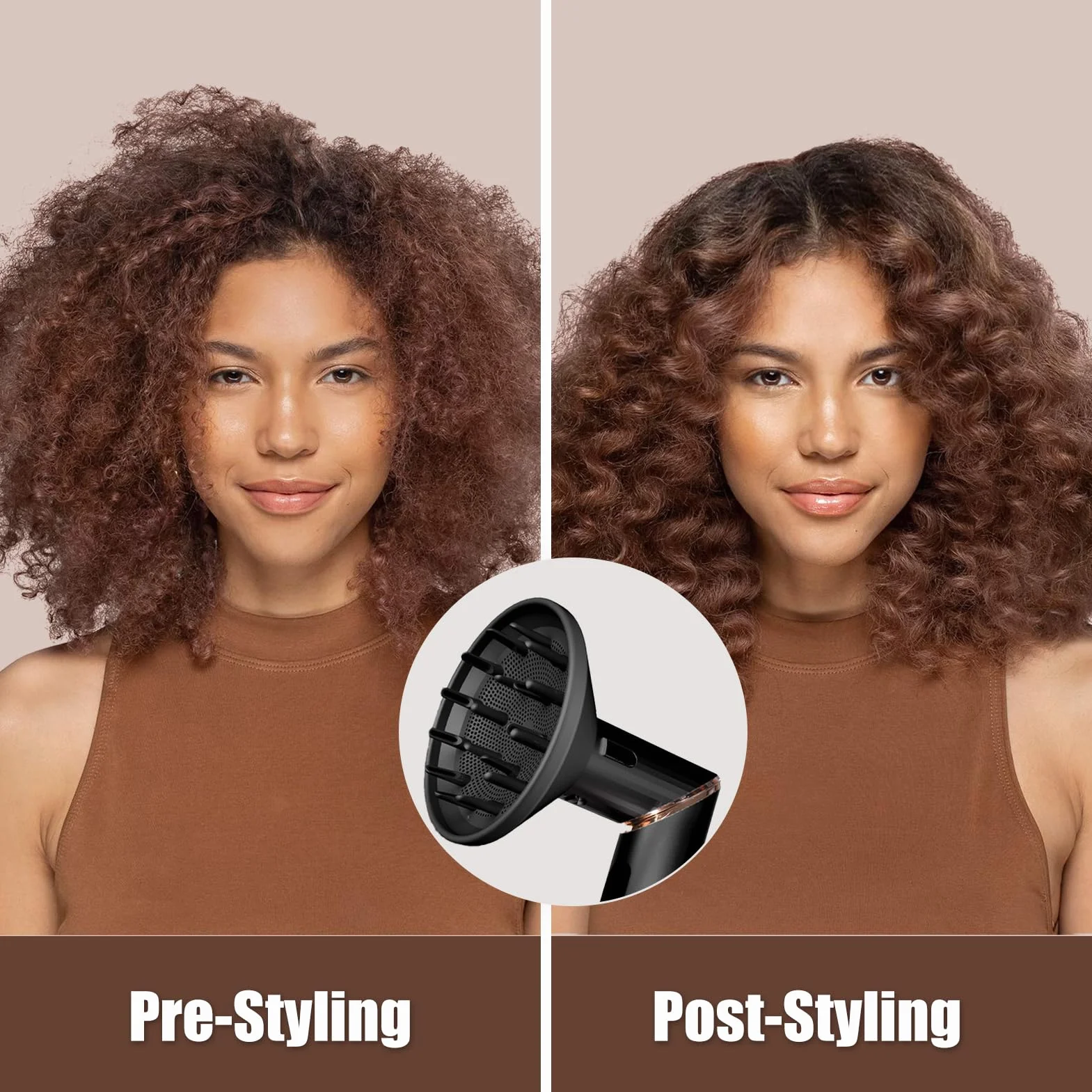Diffusore compatibile con asciugacapelli Shark FlexStyle, accessorio per ricci naturali, strumento per lo styling ideale per capelli mossi e ricci (nero)