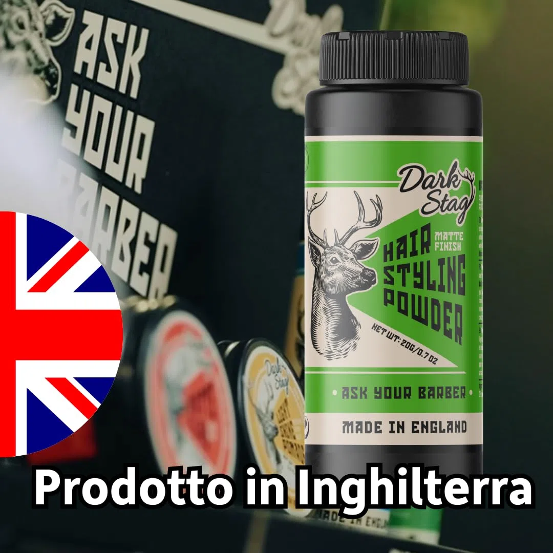 Dark Stag polvere volumizzante capelli, prodotto professionale per lo styling dei capelli da uomo, texture aggiuntiva con tenuta flessibile, 20g