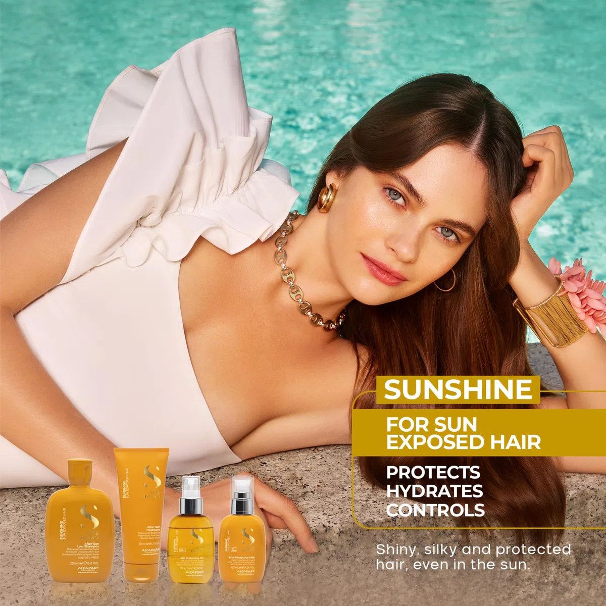 Alfaparf Milano| Semi di Lino Sunshine|Hair Protective Oil - Olio spray bifasico con filtri UV per capelli esposti al sole, 125ml
