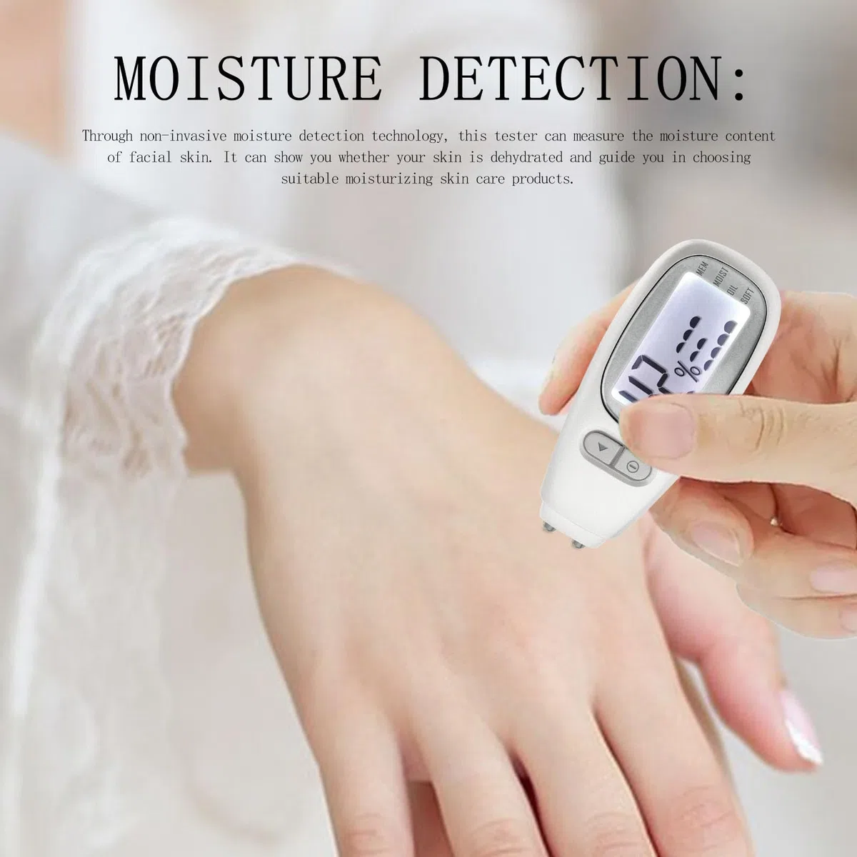 Tester analizzatore della pelle, corneometro per idratazione facciale con display LCD, sensore di precisione per la cura del viso