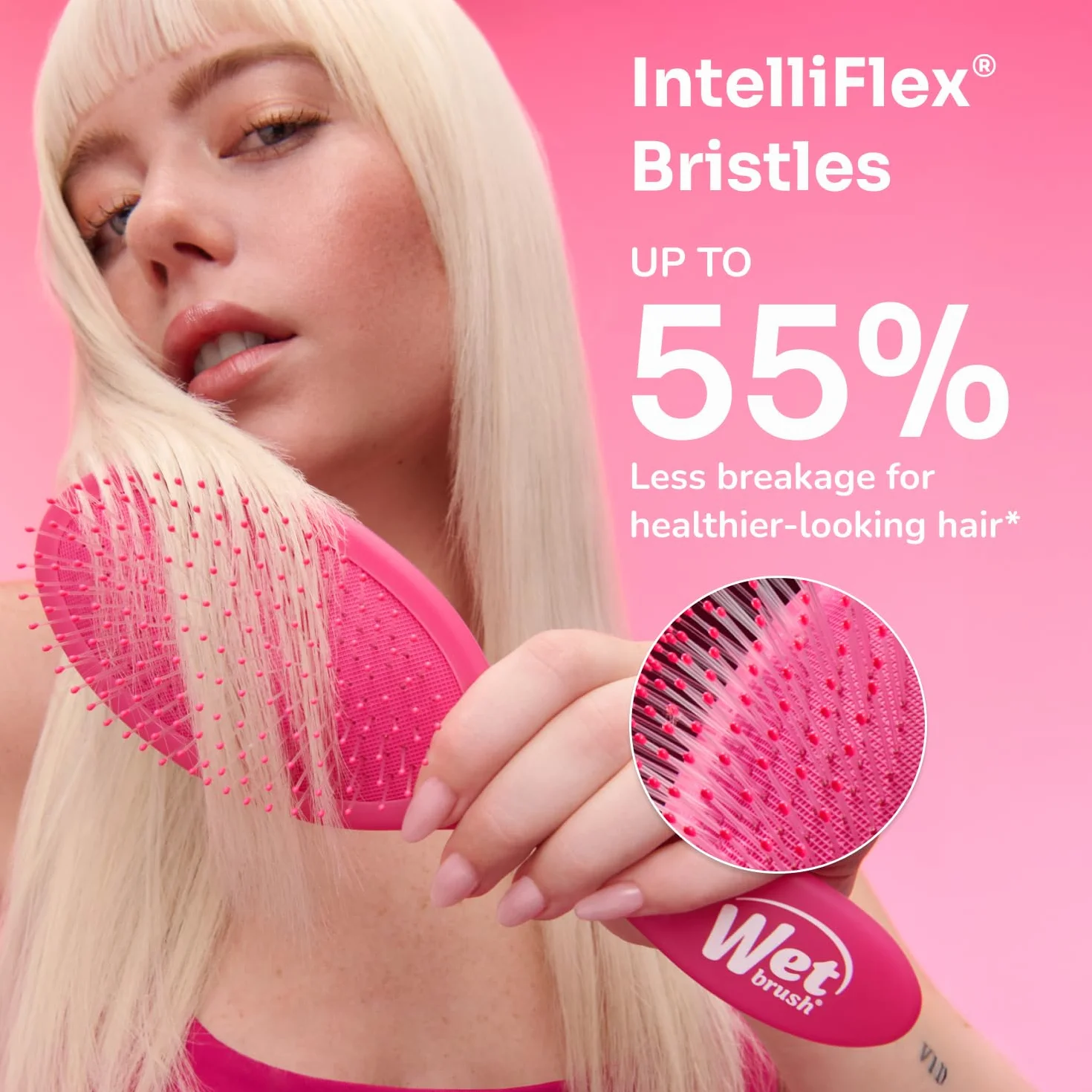 Wet Brush Spazzola districante originale per capelli, setole morbide e flessibili, districa delicatamente tutti i tipi di capelli, funziona su ciocche bagnate o asciutte, impugnatura ergonomica