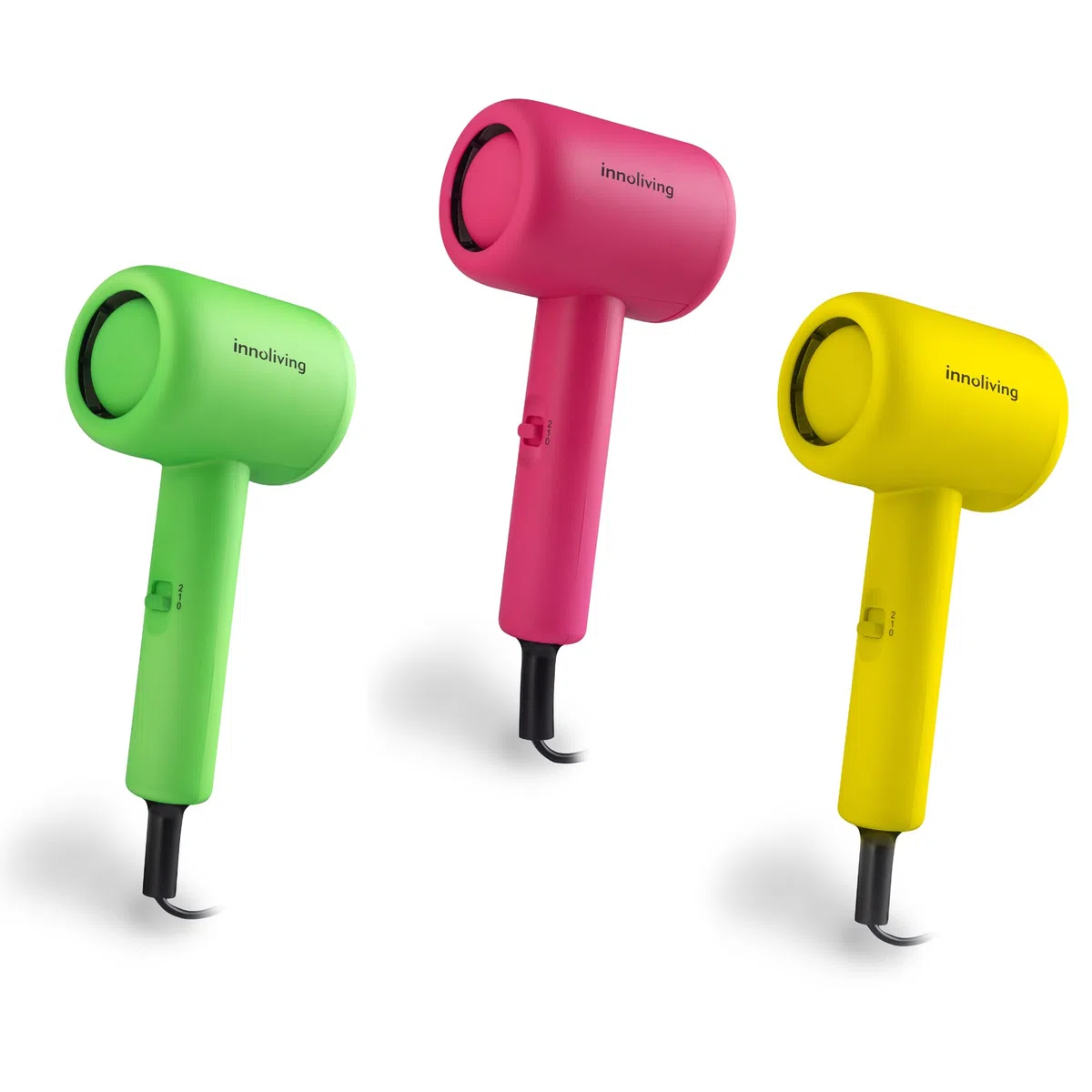 Innoliving Asciugacapelli Mini INN-612, Compatto e Pieghevole, 1200W, Doppia Velocità, Design Portatile per Viaggi e Palestra, Disponibile in Vari Colori, Facile da Usare e Trasportare (Fucsia)