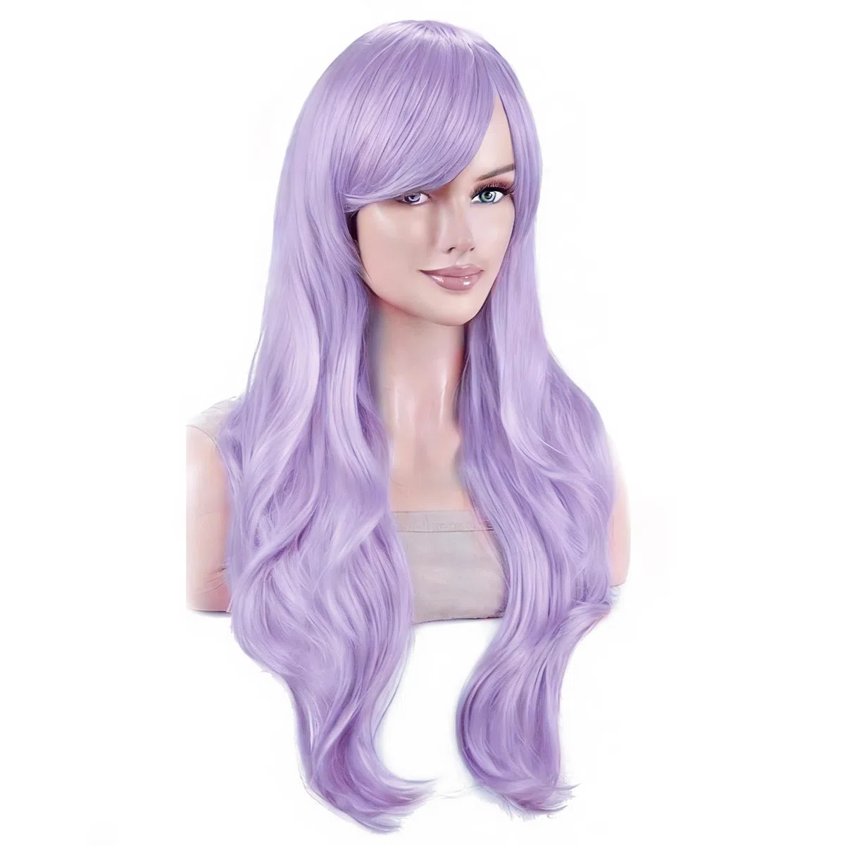 IMISSU 70 cm capelli lunghi acqua parrucche ondulate con frangia parrucca costume cosplay (Lavanda)