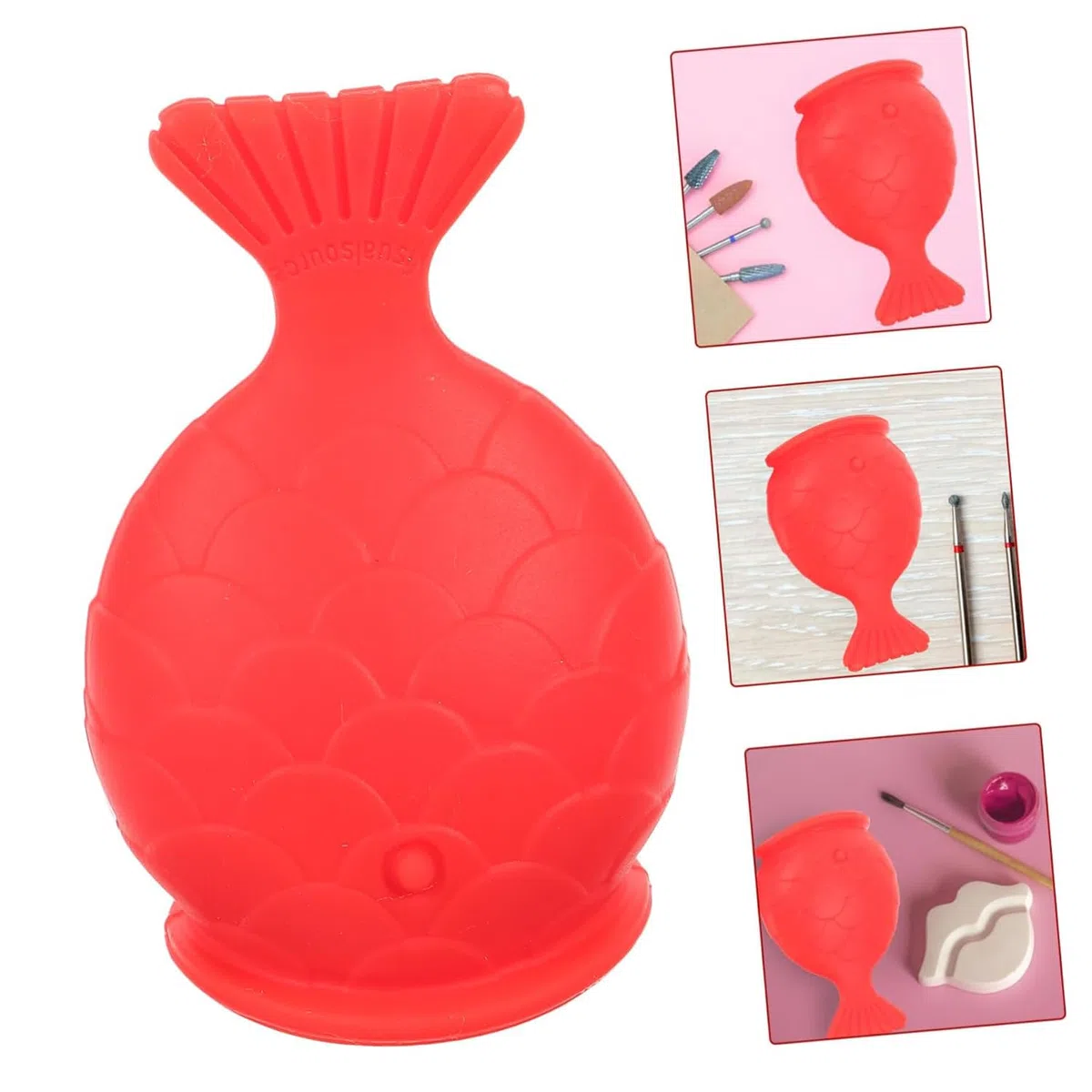Dispositivo Enhancer Del Labbro, Lip Plumper Device, Lip Sucker Plumper, Filler Per Labbra in Silicone Per Pesce, Aspirazione Labbra Piene, Materiale Silicone per Trucco Donne (Rosso)