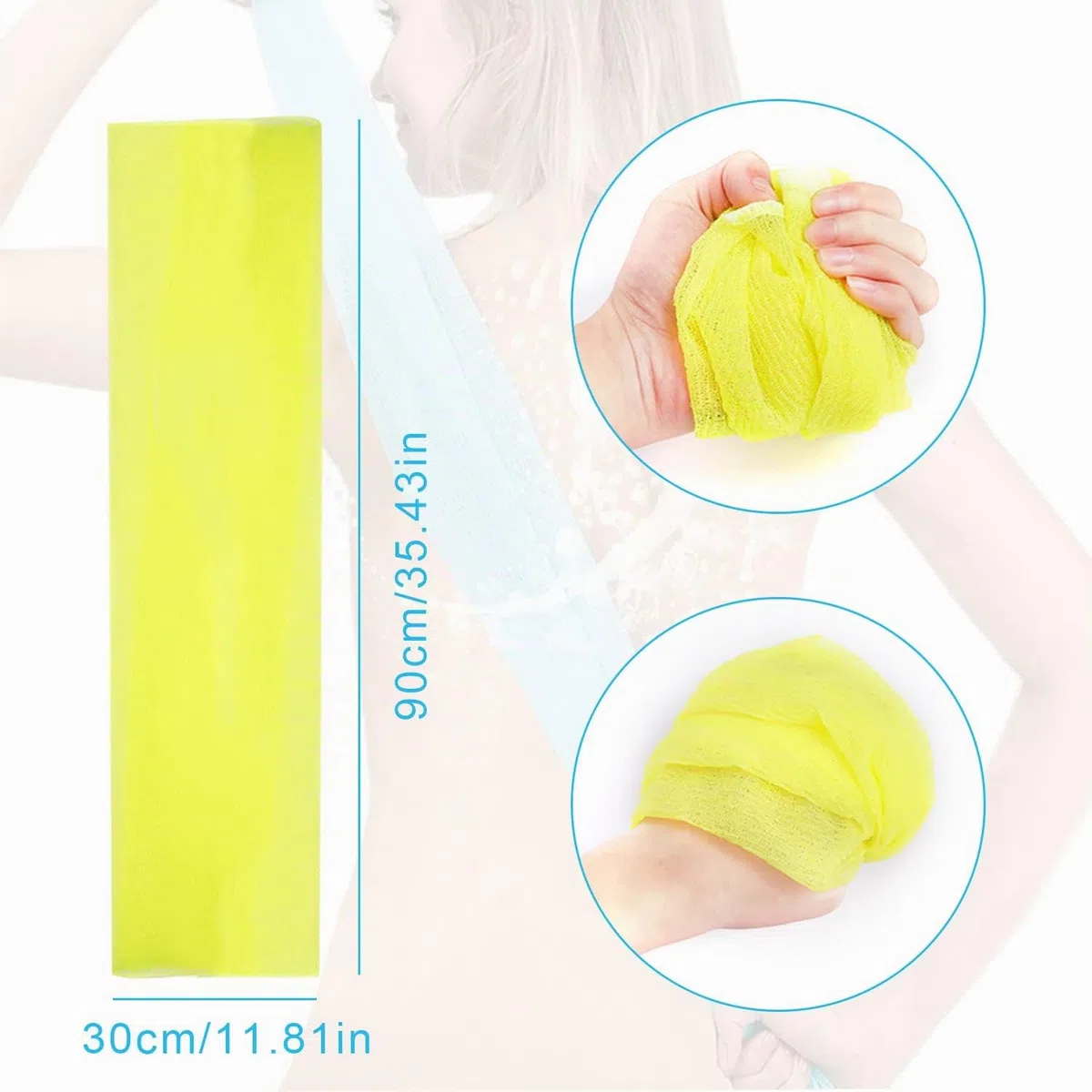 VIKSAUN 4 Pezzi Nylon Multicolore Giapponese Esfoliante Spugna da Doccia, Scrubber Spugna Da Bagno Esfoliante per Uomini Donne Accessori per Pulizia（4 pcs）