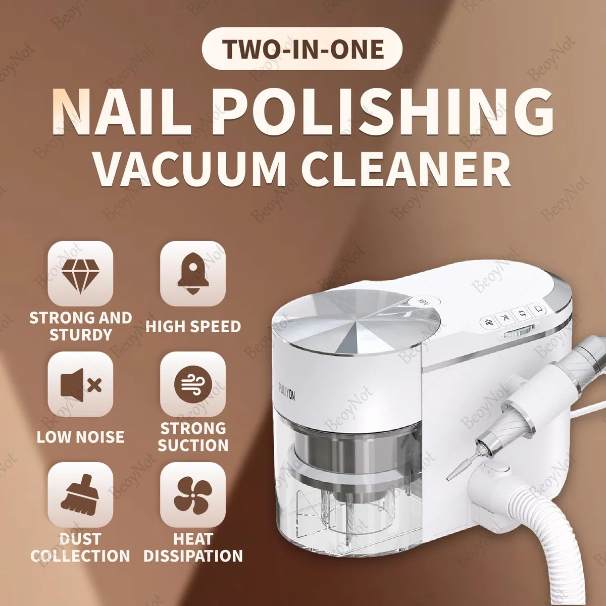 Macchina trapano elettrico per unghie 200W con aspirazione, Kit 2-in-1 aspiratore e lima, Motore brushless 30000 RPM, Controllo a 4 pulsanti, Tubo di prolunga, per uso in salone e domestico
