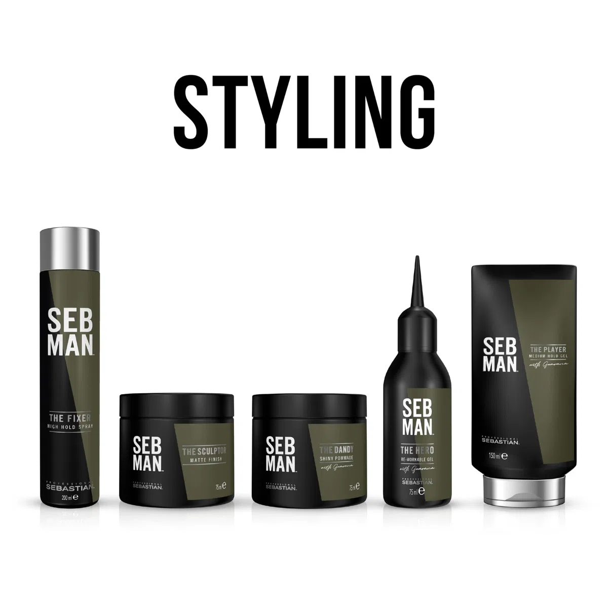 Seb Man The Hero, Gel Liquido Modellabile, A Lunga Durata, Finitura Lucente, Per Tutti i Tipi di Capelli, Facilmente Modellabile, 24 ore di Sostegno, 75ml