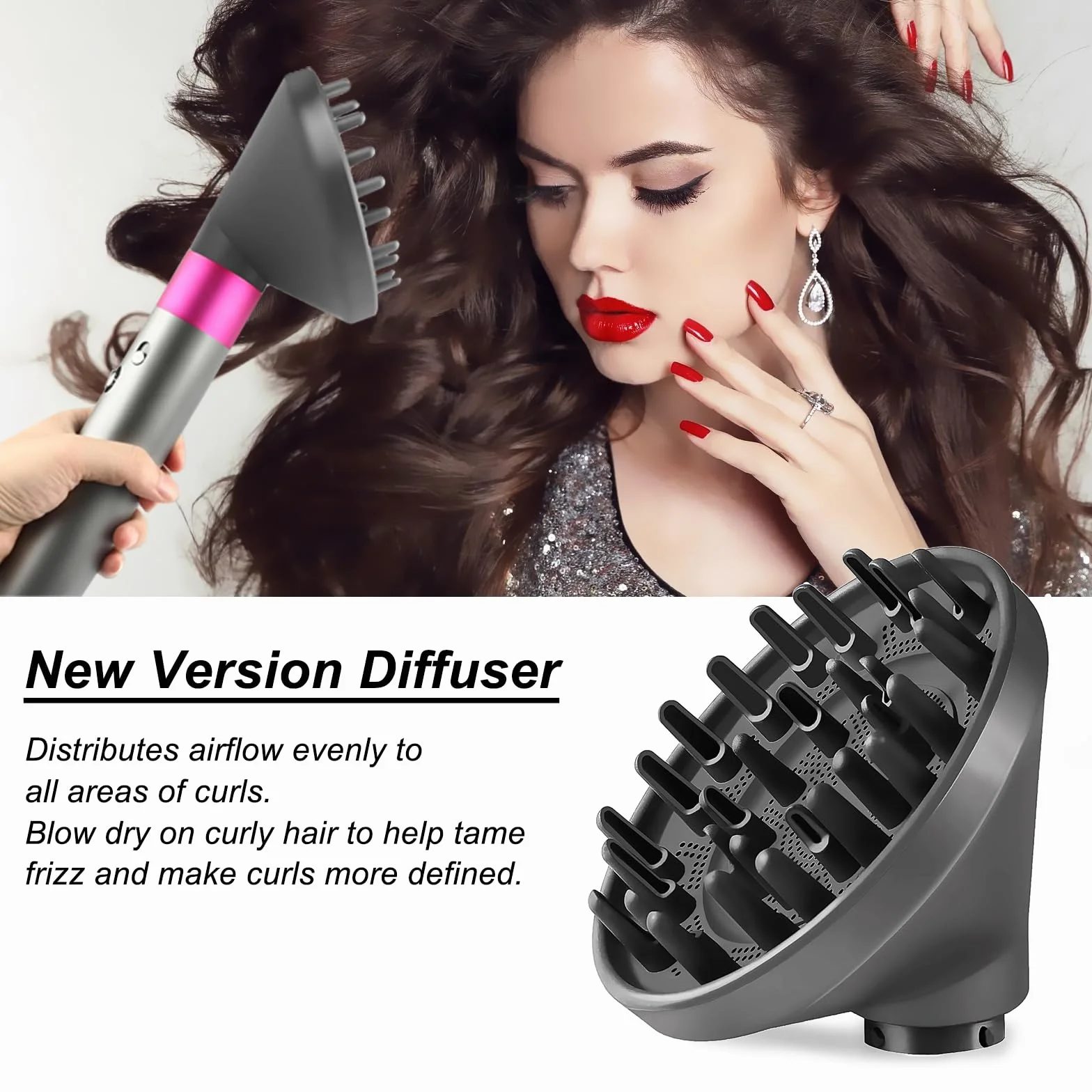 Diffusore per Dyson Airwrap Styler HS01 HS05, Aggiornamento Diffusore Accessori, ugello Diffusore convertibile per Airwrap Styler in un asciugacapelli
