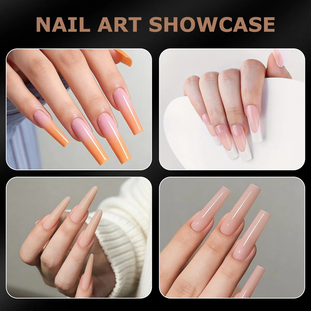 Sandwich Professional Dual Nail Forms 280 pezzi (14 misure), Consigli riutilizzabili in Polygel per allungamento impeccabile del gel, nessuna lima, nessun troppopieno, per Builder Gel & Salon