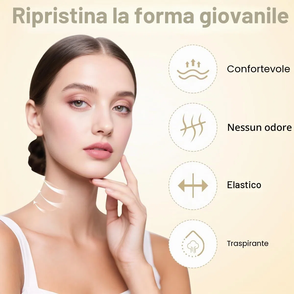 Set Face Lifting Tape Viso – Face Tape Viso Lifting Invisibile con 8 Bande Elastiche & 40 Adesivi | Maschera Collo, Zornesfalte Pflaster, Doppelkinn Entferner | Face Lift Tape Invisible Cerotti Viso